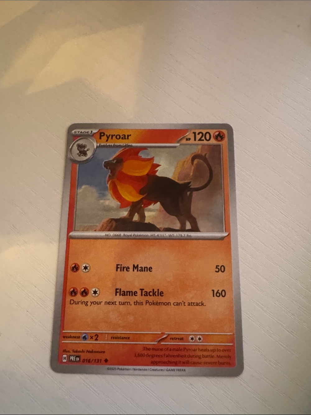 Pyroar Pokemon Trading Card